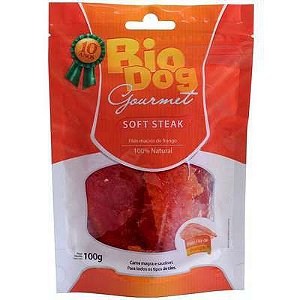 Petisco Bio Dog Gourmet Soft Steak Sabor Frango para Cães 100g