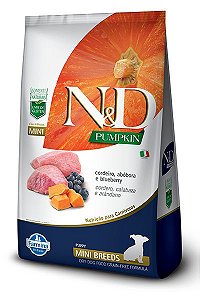 Ração N&D Pumpkin Grain Free para Cães Filhotes Cordeiro Mini Breeds Raças Pequenas