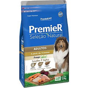 Ração Premier Seleção Natural para Cães Adultos Sabor Frango Korin