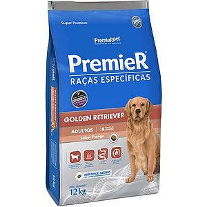 Ração Premier Raças Específicas para Cães Adultos Golden Sabor Frango 12kg