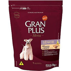 Ração Affnity Gran Plus Menu para Cães Médios e Grandes Senior Sabor Frango e Arroz