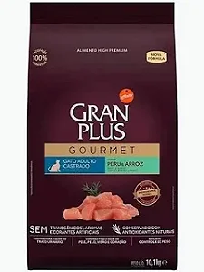 Gran Plus Gourmet para Gatos Castrados Adultos Sabor Peru e Arroz