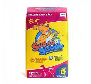 Super Secão Fraldas Descartáveis Fêmea Tamanho G. com 12 unidades