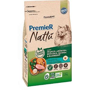 Ração Premier Nattu Cães adultos Raças Pequenas Sabor Frango e Abóbora