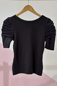 Blusa Tricot Manga Curta Bufante