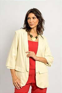 Blazer Viscolinho Manga Franzida Color