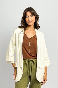 Blazer Viscolinho Manga Franzida Color