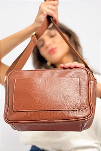 Bolsa Retangular Bolsos Couro