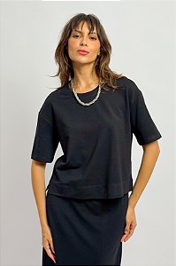 Blusa Moletinho Lisa Manga Curta