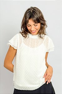 Blusa Pompons Golinha Manga Camadas
