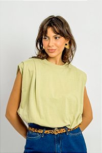 Blusa Semi Cropped Muscle Tee Barra Elástico