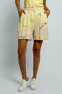 Short Cós Elástico Degradê Pássaros