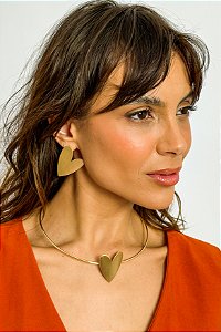 Colar Choker Coração Fosco