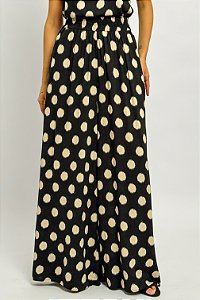 Calça Pantalona Poás Abstratos Cós Elástico