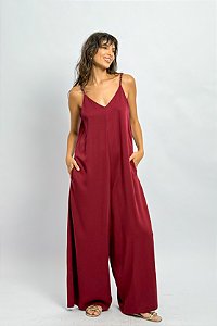 Macacão Amplo Pantalona Alcinhas Reguláveis