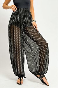 Calça Aladim Tule Estampa Poás