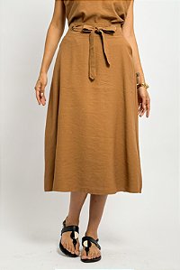 Saia Midi Detalhe Ilhós Amarração