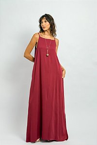 Vestido Longo Viscose Alcinha Cava Americana