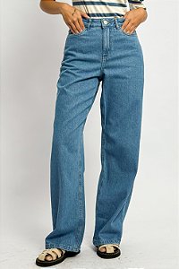 Calça Wide Leg Jeans Claro