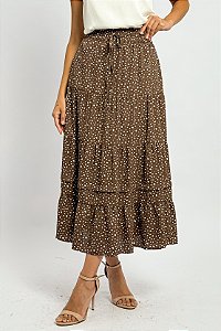 Saia Midi Camadas Bambi Print