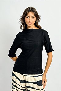 Blusa Gola Assimétrica Malha de Viscose