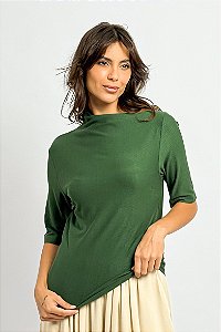 Blusa Gola Assimétrica Malha de Viscose