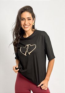 T-shirt Algodão Corações