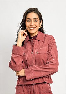 Casaqueto Bolsos Frontais Detalhe Barra