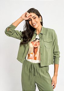 Casaqueto Fechamento Botões Bolsos Frontais