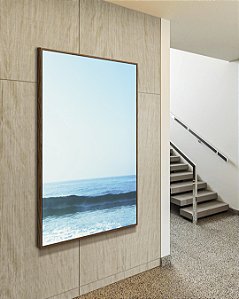 Quadro Vertical Céu Claro Limpo e Mar Azul Calmo Natureza Canvas com Moldura
