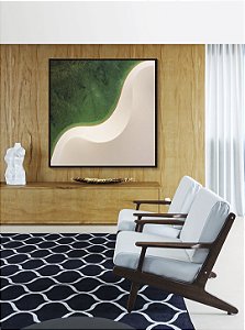 Quadro Quadrado Mar Turquesa Dunas de Areia Branca Praia Natureza Canvas com Moldura