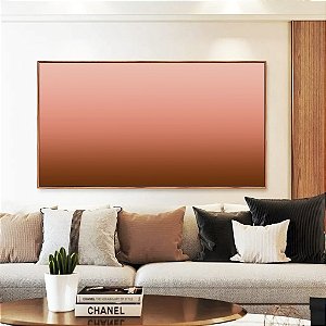 Quadro Horizontal Abstrato Degradê Rosa Rosê Marrom Cobre Cores Canvas Moldura