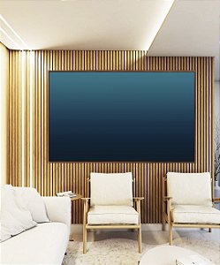 Quadro Horizontal Abstrato Degradê Azul Turquesa Arte Canvas Moldura