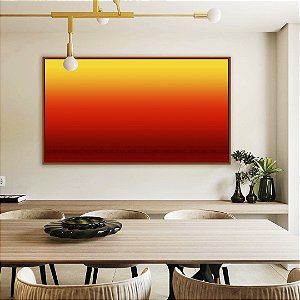 Quadro Horizontal Abstrato Degradê Cores Amarelo Laranja Arte Canvas Moldura