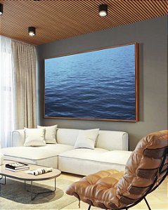 Quadro Horizontal Mar Alto Oceano Azul Vivo Natureza Arte Canvas Moldura