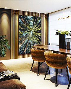 Quadro Vertical Céu Turquesa de Floresta Árvores Natureza Paisagem Canvas Moldura