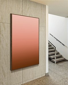 Quadro Vertical Abstrato Degradê Rosa Rosê Marrom Cobre Cores Canvas Moldura