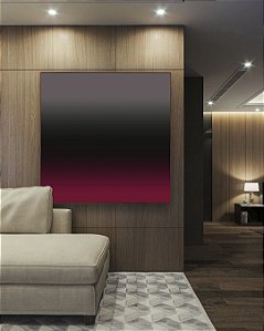 Quadro Quadrado Abstrato Degradê Tons de Vermelho Vinho Arte em Canvas Moldura