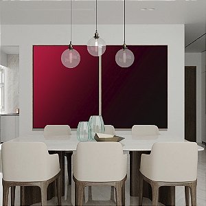 Duo de Quadros Abstrato Degradê Tons de Vermelho Vinho Arte em Canvas Moldura