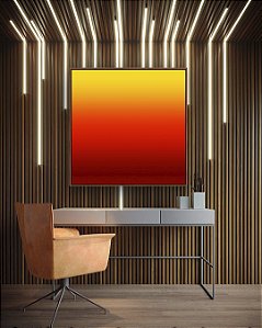 Quadro Quadrado Abstrato Degradê Cores Amarelo Laranja Arte Canvas Moldura