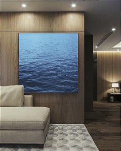 Quadro Quadrado Mar Alto Oceano Azul Vivo Natureza Arte Canvas Moldura