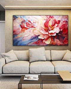 Quadro Horizontal Flores Lindas Rosas Vermelhas Natureza Canvas Moldura