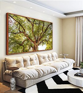 Quadro Horizontal Copa de Árvore Céu Claro Natureza Canvas Moldura