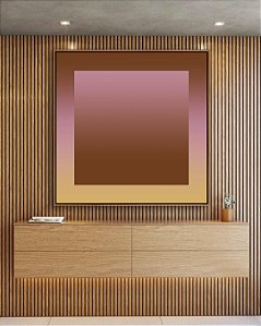 Quadro Quadrado Abstrato Geométrico Degradê Margem Marrom Terra Rosa Antigo Areia Canvas Moldura