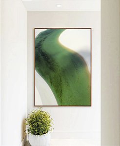 Quadro Vertical Mar Turquesa Dunas de Areia Branca Natureza Canvas Moldura