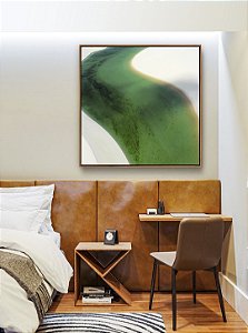 Quadro Quadrado Mar Turquesa Dunas de Areia Branca Natureza Canvas Moldura