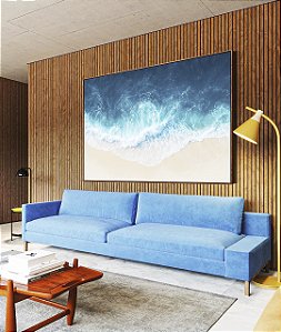 Quadro Horizontal Praia de Mar Azul Intenso Natureza Canvas Moldura