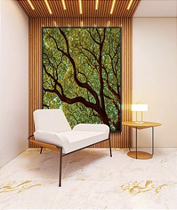 Quadro Vertical Copa de Árvore Céu Azul Turquesa Natureza Canvas Moldura
