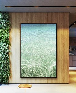 Quadro Vertical Mar Calmo Cristalino Turquesa Natureza Canvas Moldura