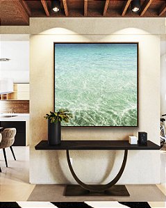 Quadro Quadrado Mar Calmo Cristalino Turquesa Natureza Canvas Moldura